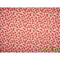 Baumwolle Mix Stoff rosa mit roten Früchten Beeren