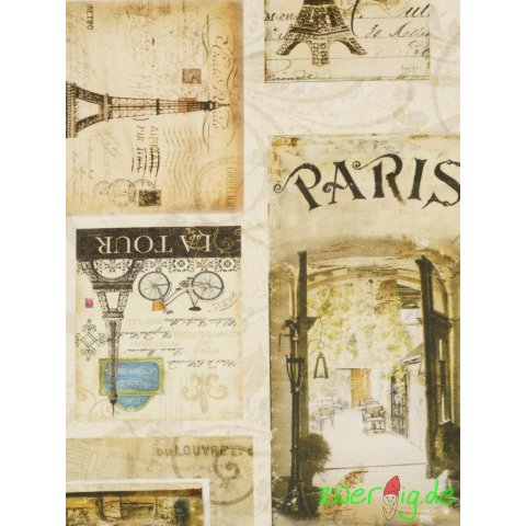 Baumwolle Stoff Paris retro Digitaldruck