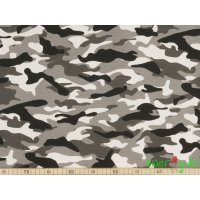 Baumwolle Mix Stoff Camouflage schwarz/weiß