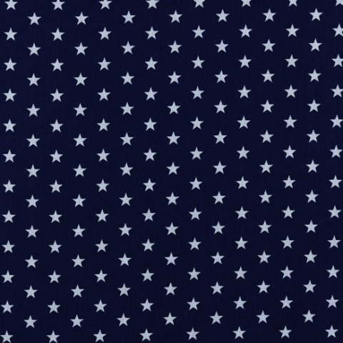 Baumwolle Stoff dunkelblau mit Sternen