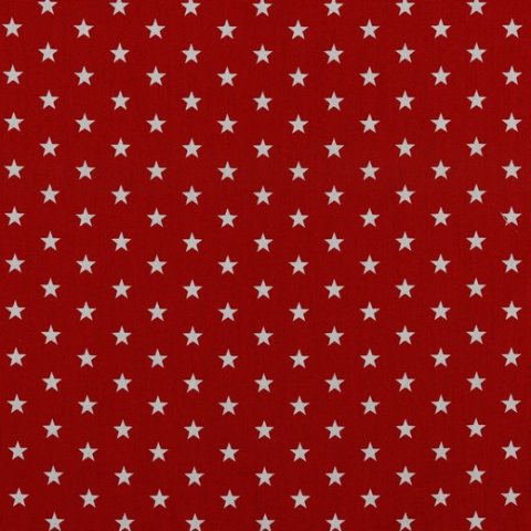 Baumwolle Stoff rot mit Sternen