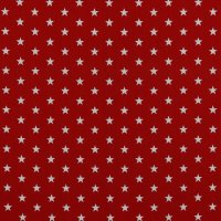 Baumwolle Stoff rot mit Sternen