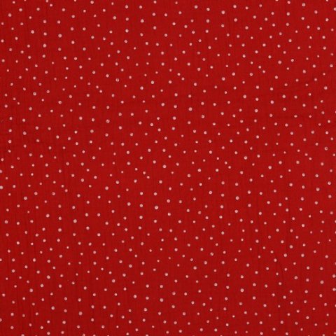 Baumwolle Stoff rot Musselin weiße kleine Punkte