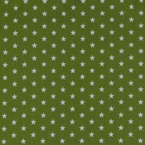 Baumwolle Stoff grün mit Sternen