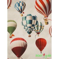 Baumwolle Stoff Ballons bunt elfenbein Canvas