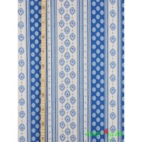 Baumwolle Stoff provenzalisch Bordüren weiß blau