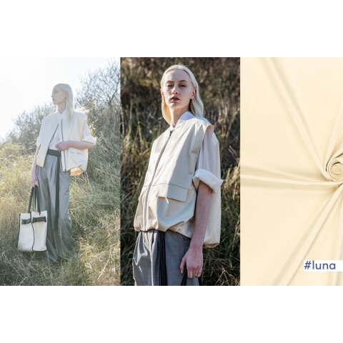 Baumwolle Satin stretch uni hellgelb LUNA - VEGA