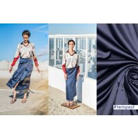Baumwolle Satin stretch uni dunkelblau ZEN - TEMPEST