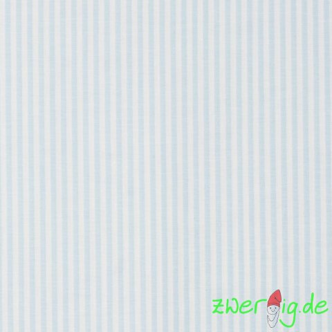 Baumwolle Stoff gestreift hellblau-weiß 3mm garngefärbt