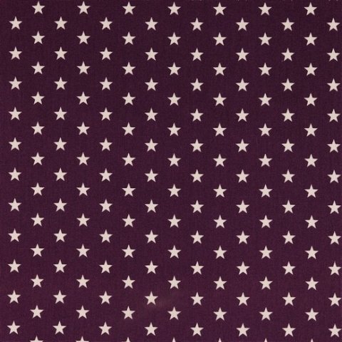 Baumwolle Stoff lila mit Sternen