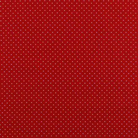 Baumwolle Stoff rot kleine weiße Punkte