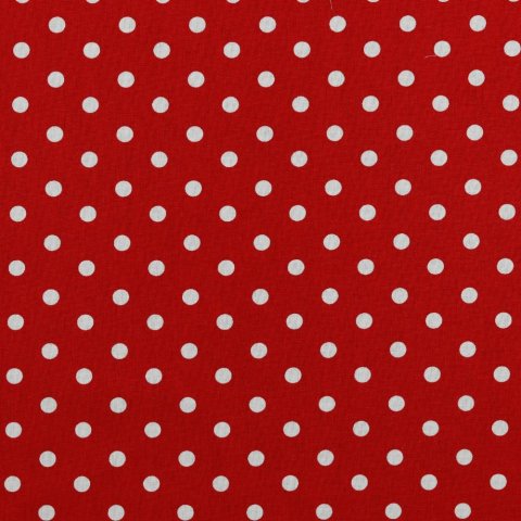 Baumwolle Stoff rot große weiße Punkte