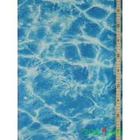 Baumwolle Mix Stoff blau Wasser Pool