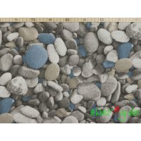 Baumwolle Mix Stoff graue Kieselsteine - Digitaldruck