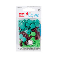 Prym Love Druckknopf Color Snaps nähfrei 12,4 mm grün/hellgrün/braun 393005