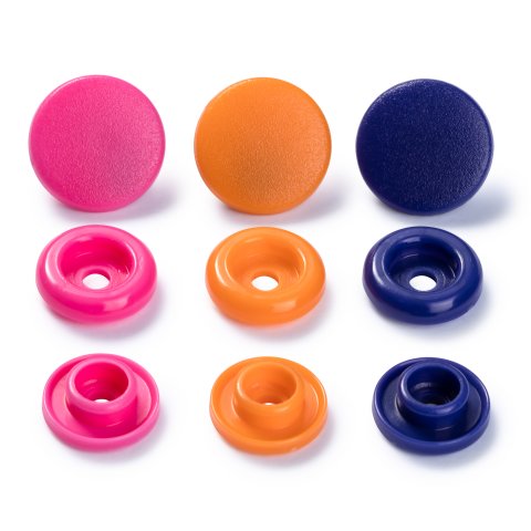 Prym Love Druckknopf Color Snaps nähfrei 12,4 mm orange/pink/violett 393006