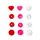 Prym Love Druckknopf Color Snaps Herz 12,4 mm rot/weiß/pink 393031