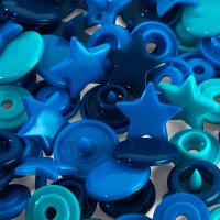 Prym Love Druckknopf Color Snaps Stern 12,4 mm blau/türkis/tinte 393060