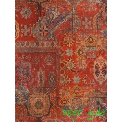 Baumwolle Stoff rot Teppich orientalisch- fester Dekostoff