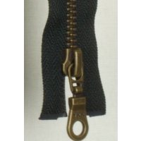 YKK Reißverschluss antik gold teilbar 70cm schwarz