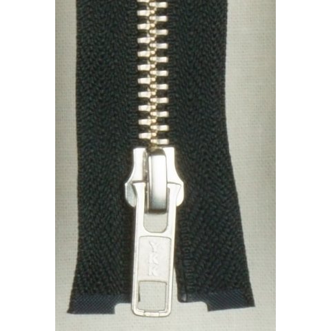 YKK Reißverschluss silber teilbar 35cm schwarz