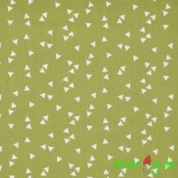 Baumwolle Stoff grün mit weißen Dreiecken