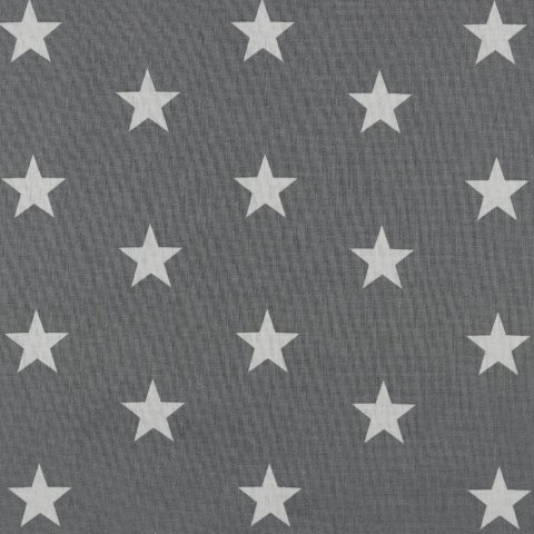 Baumwolle Stoff grau mit großen Sternen