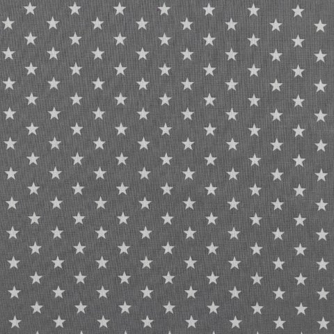 Baumwolle Stoff grau mit Sternen