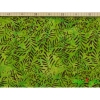 Baumwolle Stoff Batik grün Blätter Zweige
