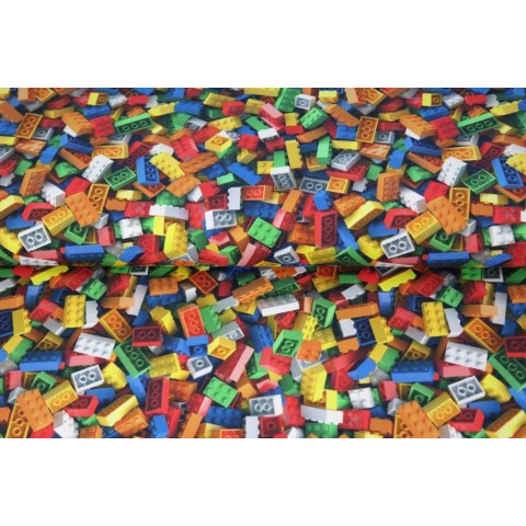 Stenzo Jersey Stoff bunte Legosteine