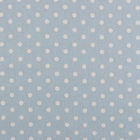 Baumwolle Stoff hellblau große weiße Punkte
